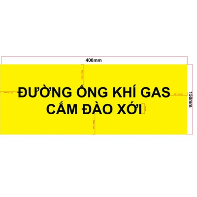 Băng cảnh báo đường ống gas khổ 15cm